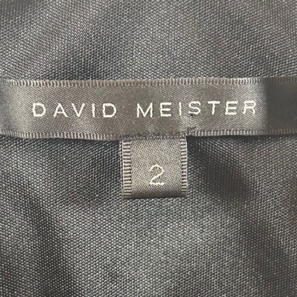 NWOT David Meister Black Asymmetrical Twist Neck Sleeveless Sheath Dress Size 2 - Picture 8 of 10